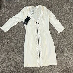 Bebe white long sleeve dress